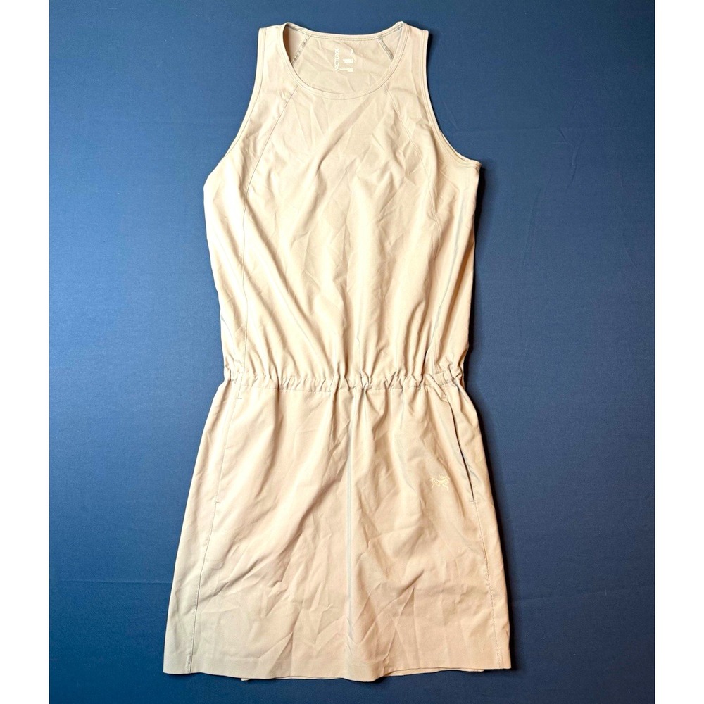 Arc'teryx Women's Beige Sleeveless Tank Dress w/ Pockets Knee Length Size S